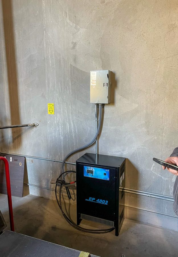 A professional installation of a high-capacity power backup unit, providing reliable energy solutions.